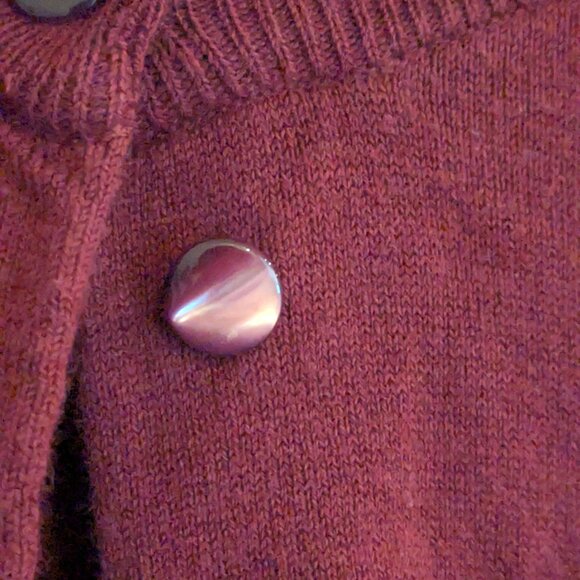 J. Crew Classic Maroon Cardigan-Women's Size Medium - Picture 3 of 4